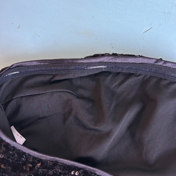 Black Sequin Bandeau Crop Top Size XS - Picture 7 of 11